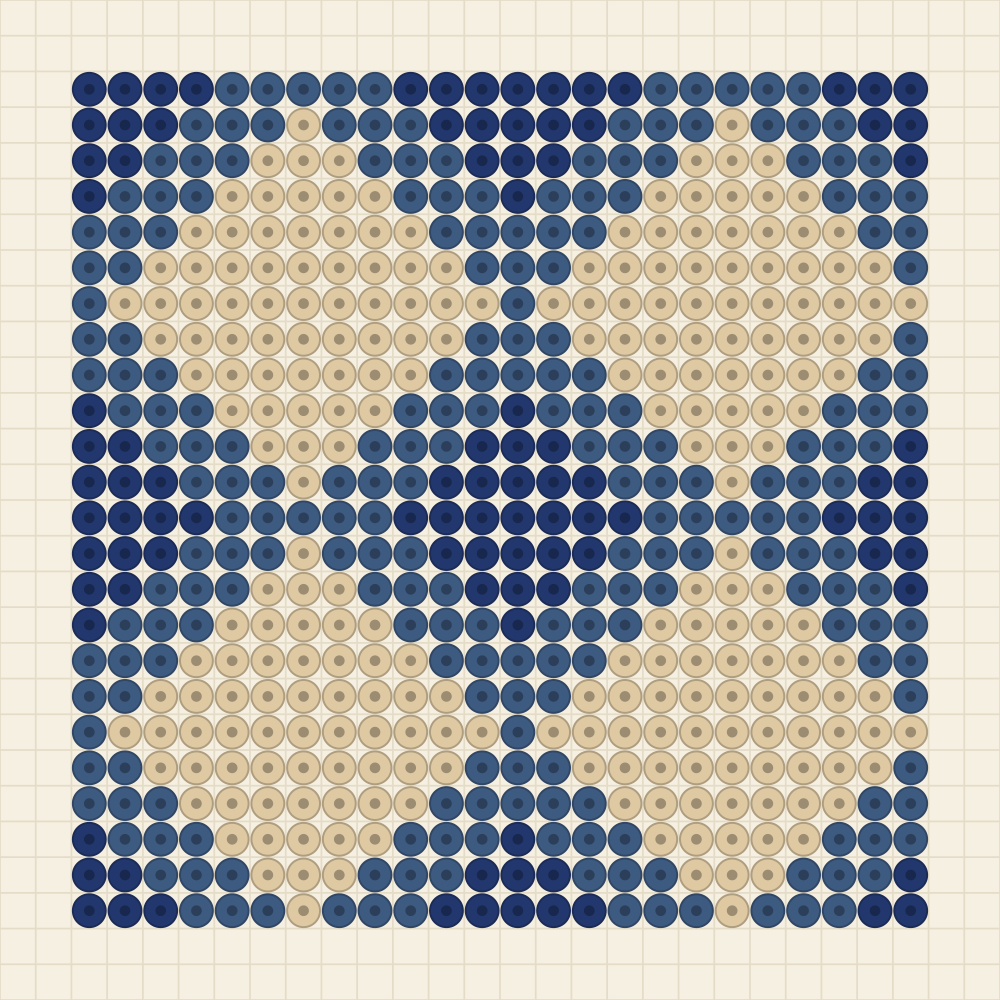 Perler bead coaster idea charted as a three colour argyle diamond lattice
